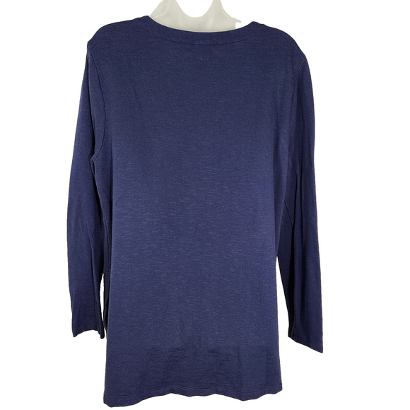 Chicos Tunic Top Womens Size 2 Large Cozisoft V Neck Pocket 3/4 Sleeve Blue Knit - Picture 2 of 12